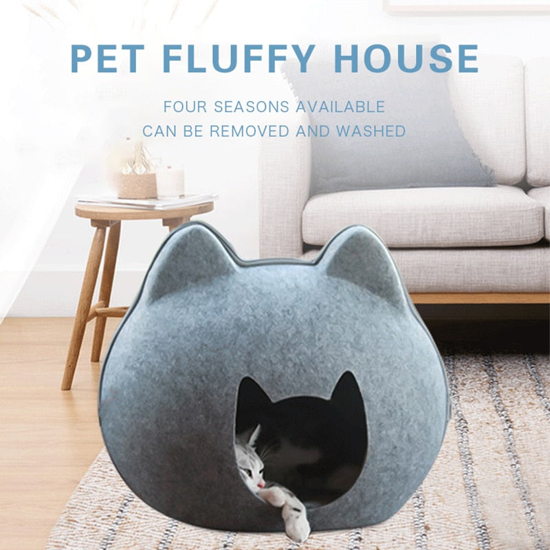 Zipper Felt Breathable Cat Bed